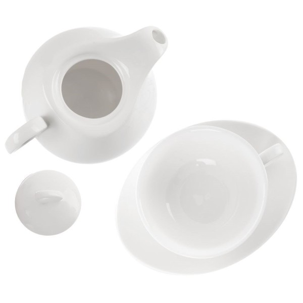 Набір чайний, MONA Orion 129428, порцеляновий білий, глечик + чашка для подачі чаю, 3 ел.