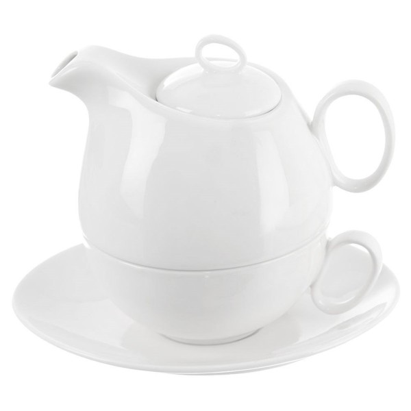 Набір чайний, MONA Orion 129428, порцеляновий білий, глечик + чашка для подачі чаю, 3 ел.