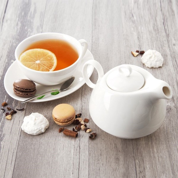 Набір чайний, MONA Orion 129428, порцеляновий білий, глечик + чашка для подачі чаю, 3 ел.