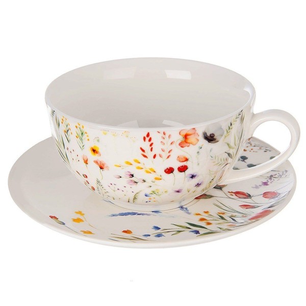 Набір для чаю, Orion, Maki 3 ел.: білий порцеляновий чайник з чашкою для подачі чаю