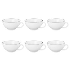 Zestaw filiżanek do herbaty Seltmann Lido Black Line 200 ml – eleganckie naczynia do podawania herbaty w domu i kawiarni
