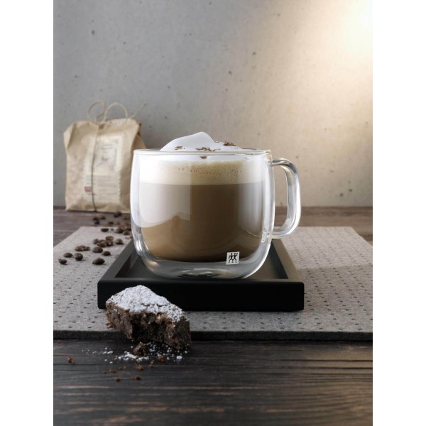 Zestaw szklanek do cappuccino Zwilling Sorrento Plus 450 ml z uchwytem, 2 sztuki