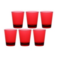 Zestaw akrylowych szklanek Rose&Tulipani Fiaba 6 sztuk 440 ml czerwony do napojów