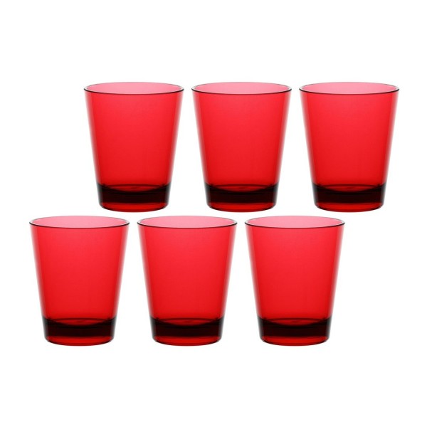 Zestaw akrylowych szklanek Rose&Tulipani Fiaba 6 sztuk 440 ml czerwony do napojów