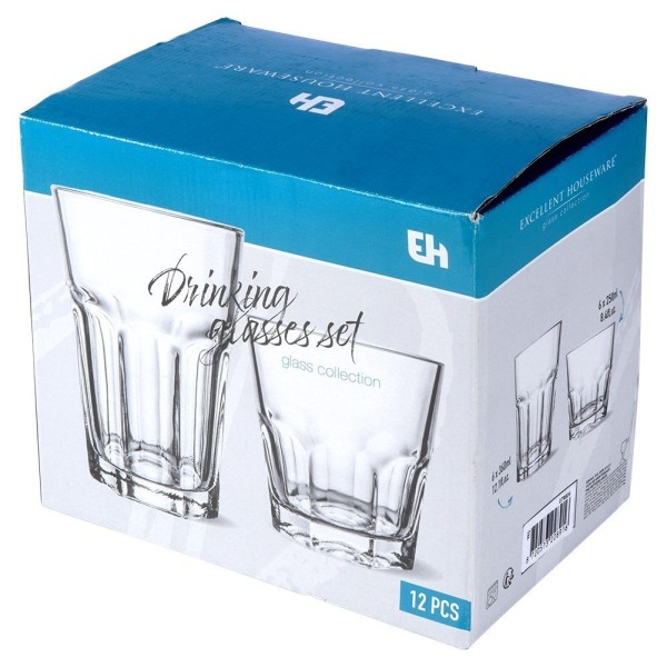 Набір склянок для холодних напоїв EH EXCELLENT HOUSEWARE 139427 (12 шт, 230/330 мл)