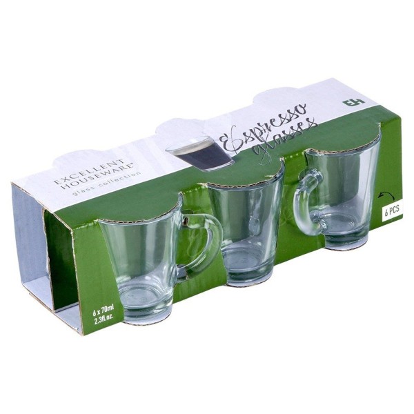 Zestaw szklanek do espresso EH EXCELLENT HOUSEWARE 139423 (6 sztuk, 70 ml)