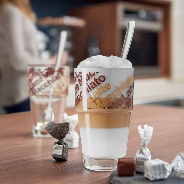 Набір склянок Leonardo Solo для латте, 2 шт з ложечками