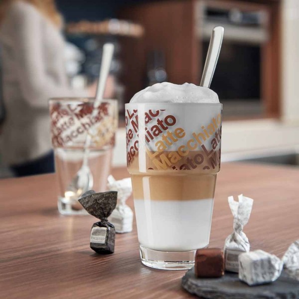 Набір склянок Leonardo Solo для латте, 2 шт з ложечками