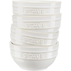Набір мисок Staub Serving, 4 круглі миски 12 см, колір слонова кістка для сервірування