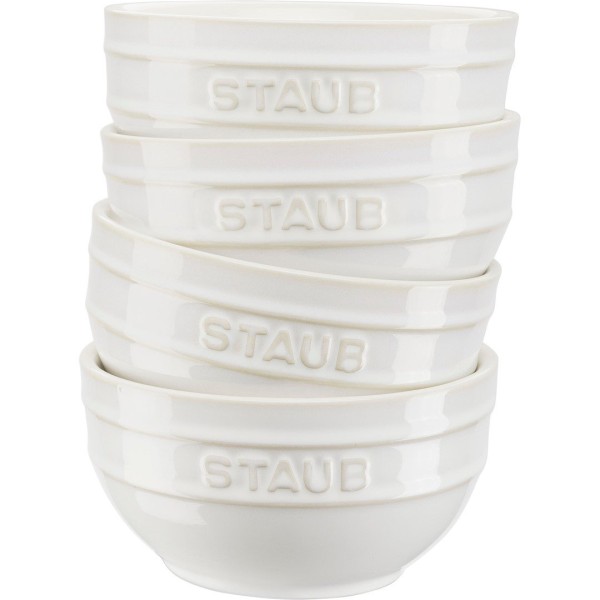 Набір мисок Staub Serving, 4 круглі миски 12 см, колір слонова кістка для сервірування