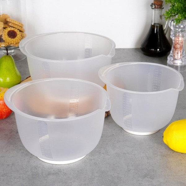 Набір кухонних мисок Excellent Houseware для змішування з мірними позначками 1.5/2/2.5 л (3 шт)