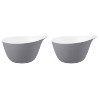 Zestaw 2 miseczek z uchwytem Seltmann Life Fashion Elegant Grey 600 ml do serwowania napojów