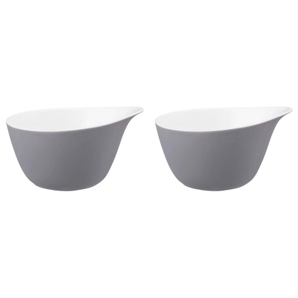 Zestaw 2 miseczek z uchwytem Seltmann Life Fashion Elegant Grey 600 ml do serwowania napojów