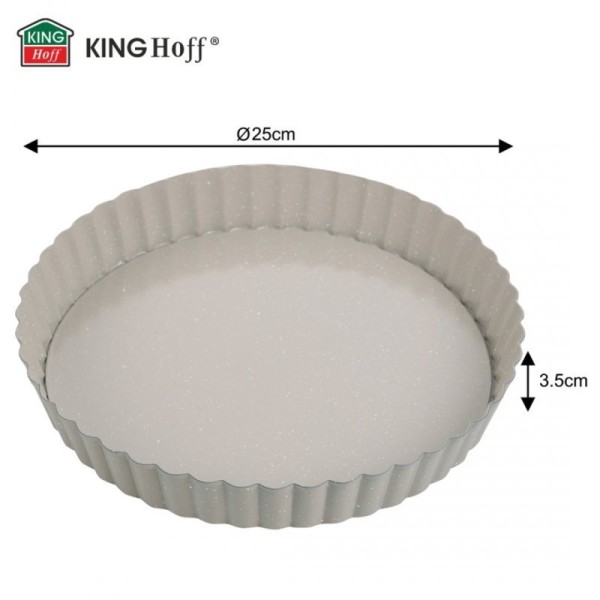 Форма для тарту, Kinghoff KH-1969, роз'ємна Ø25 см з виймаємим дном для випікання