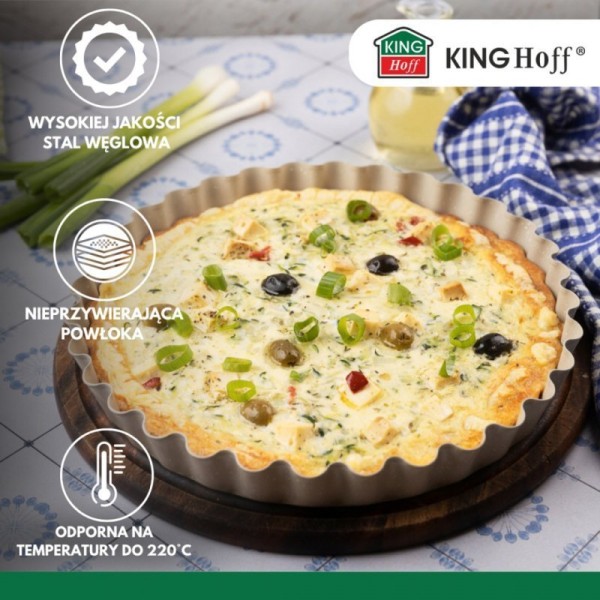 Форма для тартів, Kinghoff KH-1958, Ø28 см, знімне дно — для випікання тортів і тартів