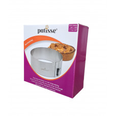 Regulowana obręcz niska do ciasta ze stali nierdzewnej z blokadą 17-30cm - Patisse