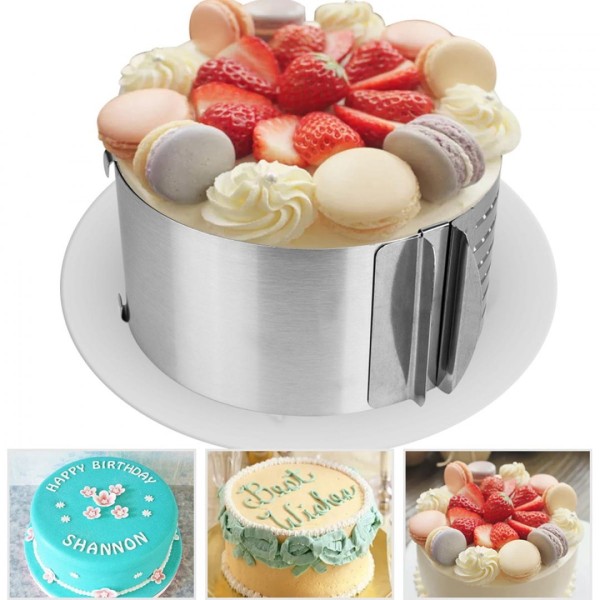 Forma do tortów Brunbeste BB-1522, regulowana obręcz 16-30 x 14.5 cm, do pieczenia ciast i deserów