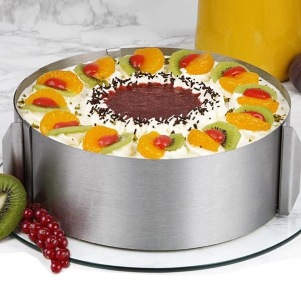 Forma do tortów Brunbeste BB-1522, regulowana obręcz 16-30 x 14.5 cm, do pieczenia ciast i deserów