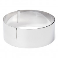 Regulowana obręcz niska do ciasta ze stali nierdzewnej 13-31cm - Patisse