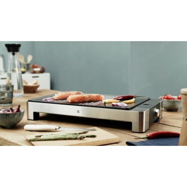 Електричний гриль, WMF, Lono — для приготування стейків і овочів на столі, компактний, чорний
