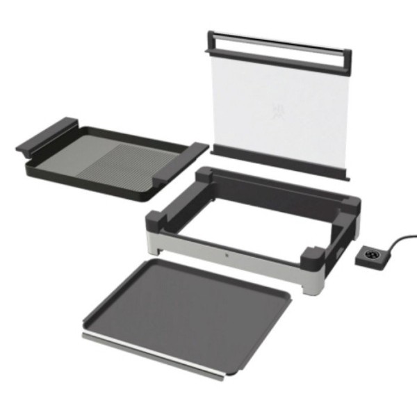 Електричний гриль, WMF Lono, з кришкою — для приготування м'яса та овочів на грилі (настільний)