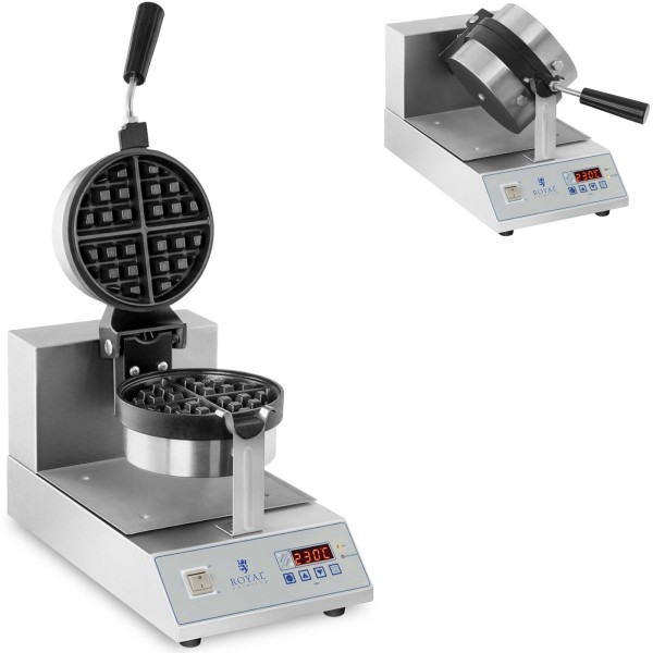 Гофрочарка Rotex RCWM-1300-RE для приготування круглих вафель Ø18 см з обертанням, 1300 Вт