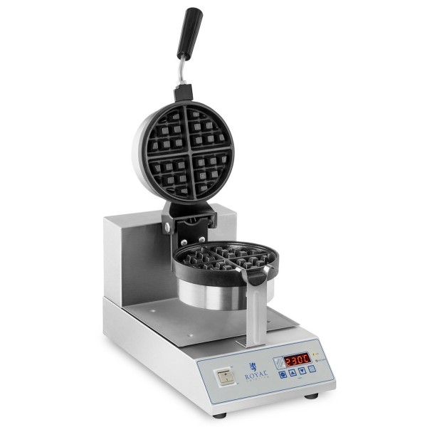 Гофрочарка Rotex RCWM-1300-RE для приготування круглих вафель Ø18 см з обертанням, 1300 Вт