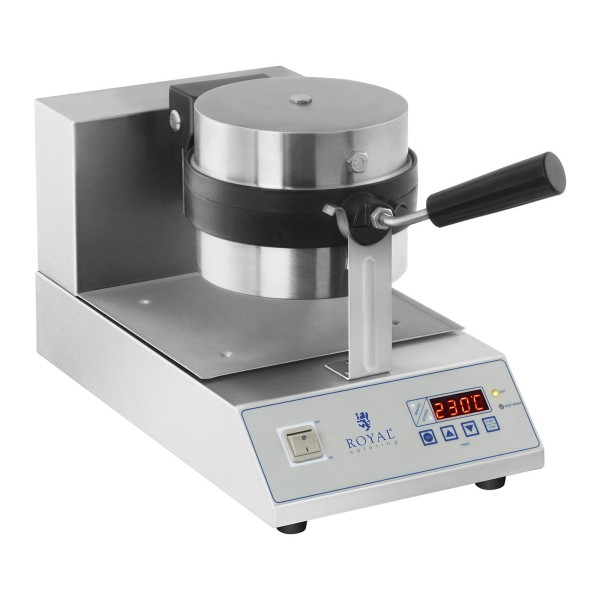 Гофрочарка Rotex RCWM-1300-RE для приготування круглих вафель Ø18 см з обертанням, 1300 Вт
