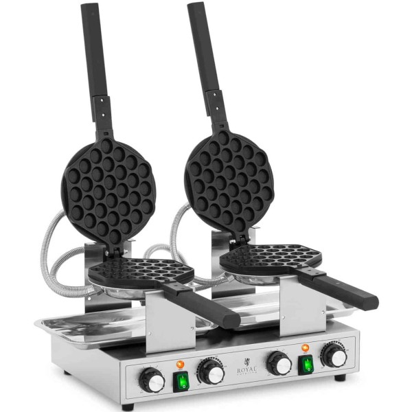 Гофрниця подвійна TEFLON для приготування bubble waffle, 2x1400 Вт