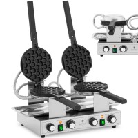 Гофрниця подвійна TEFLON для приготування bubble waffle, 2x1400 Вт