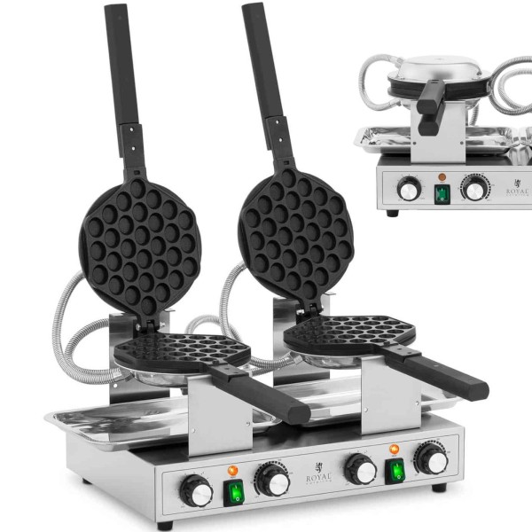Гофрниця подвійна TEFLON для приготування bubble waffle, 2x1400 Вт
