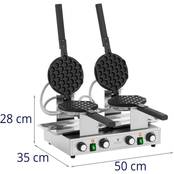 Гофрниця подвійна TEFLON для приготування bubble waffle, 2x1400 Вт