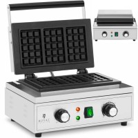 Гофрниця TEFLON для приготування 3 бельгійських гофрів прямокутна 1500 Вт