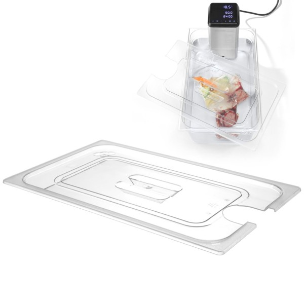 Кришка для контейнерів GN 1/1, Hendi 864203, полікарбонат з отвором для Sous-Vide