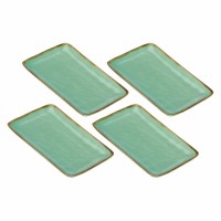Набір сервировочних прямокутних таць Rose&Tulipani Concerto Verde Acqua 20x13 см, 4 шт.