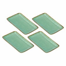 Набір сервировочних прямокутних таць Rose&Tulipani Concerto Verde Acqua 20x13 см, 4 шт.