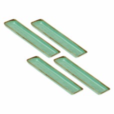 Набір сервісних прямокутних таць Rose&Tulipani Concerto Verde Acqua 32x8 см, 4 шт.