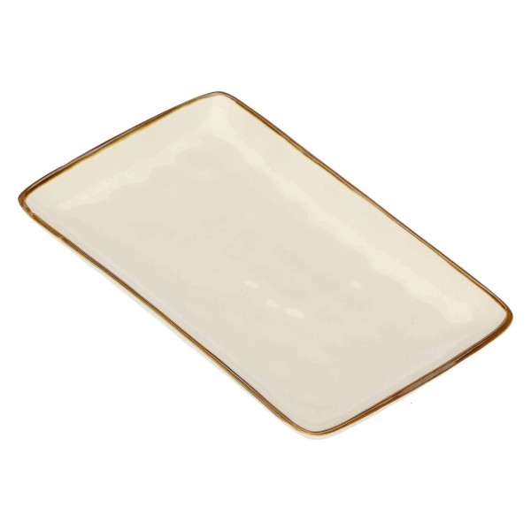 Zestaw tac prostokątnych Rose&Tulipani Concerto Avorio 4 sztuki 20x13 cm do serwowania