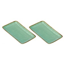 Набір сервісних підносів Rose&Tulipani Concerto Verde Acqua 2 шт, 27x19 см, прямокутні