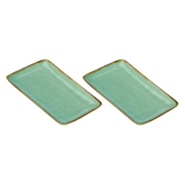 ROSE&TULIPANI CONCERTO VERDE ACQUA Набір з 2 прямокутних підносів 27 x 19 см