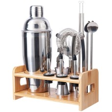 Zestaw barmański Klausberg KB-7653 do drinków i koktajli 15 elementów srebrny shaker