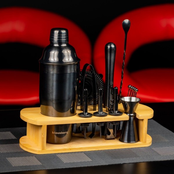 Zestaw barmański Klausberg KB-7584 shaker 16 elementów grafitowy do przygotowania drinków