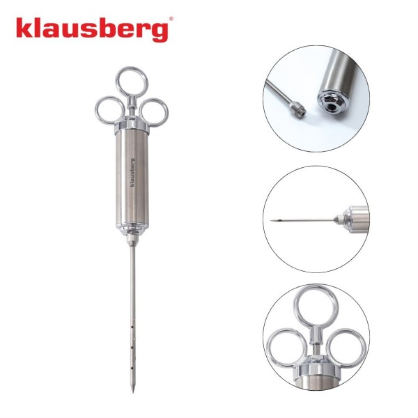 Шприц для маринування, Klausberg KB-7842, 60 мл, сталь — для маринування та соління м’яса