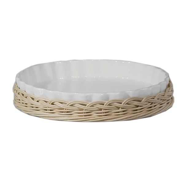 Kosz wiklinowy La Porcellana Bianca Midollino do naczynia Tarty 28 cm