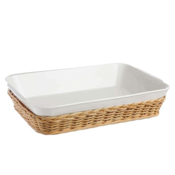 Kosz do zapiekania La Porcellana Bianca Midollino wiklinowy na lasagne 30 cm