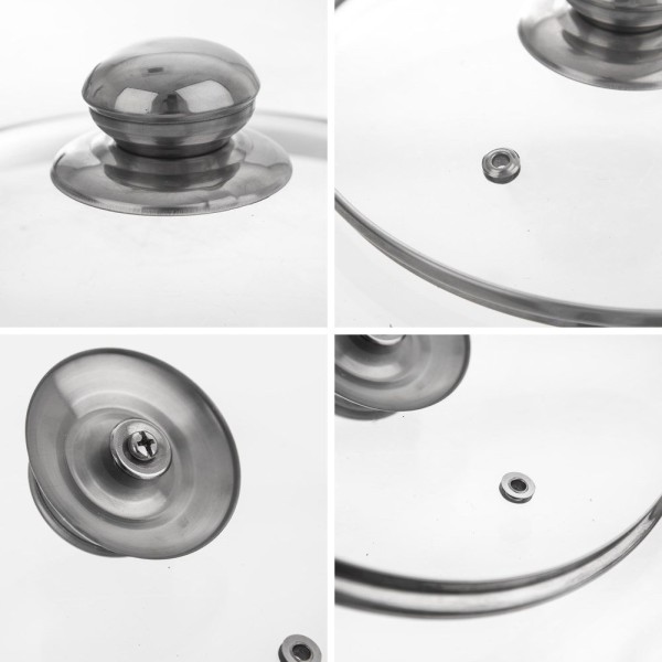 Термостійка скляна кришка для каструль, сковорідок та сотейників 28 см ORION 122582