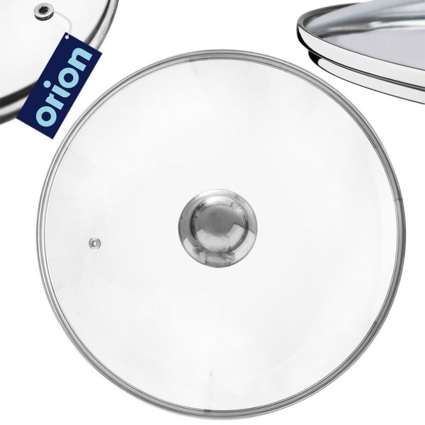 Термостійка скляна кришка для каструль, сковорідок та сотейників 28 см ORION 122582