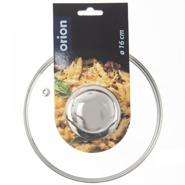 Термостійка скляна кришка для каструль, сковорідок та сотейників 16 см ORION 122576