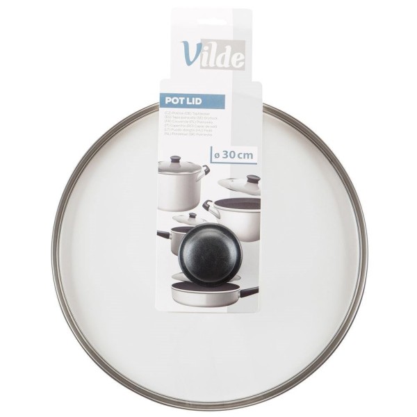 Термостійка скляна кришка для каструль та сковорідок 30 см VILDE 199029