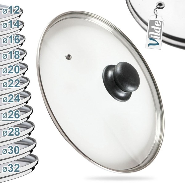 Термостійка скляна кришка для каструль та сковорідок 26 см VILDE 199027